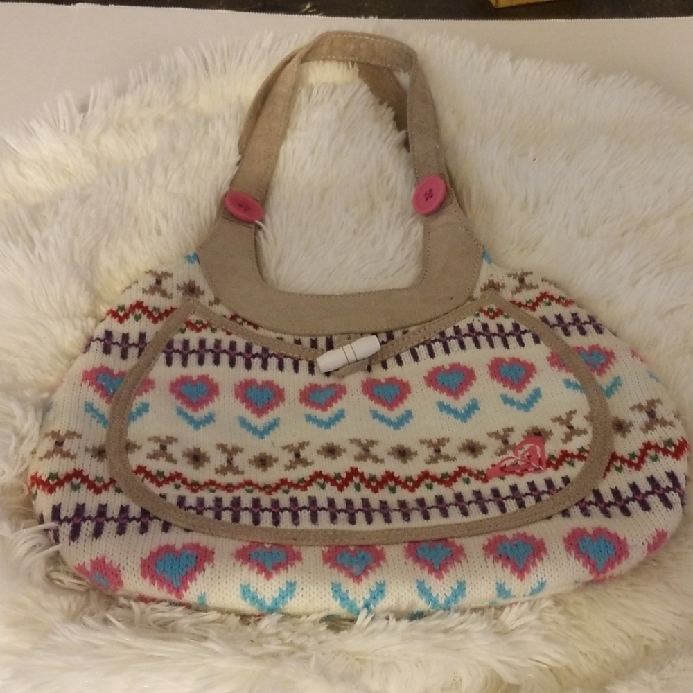 Roxy Sweater Knit Purse And Buttons